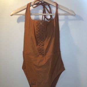 Rust Colored Halter-top One Piece